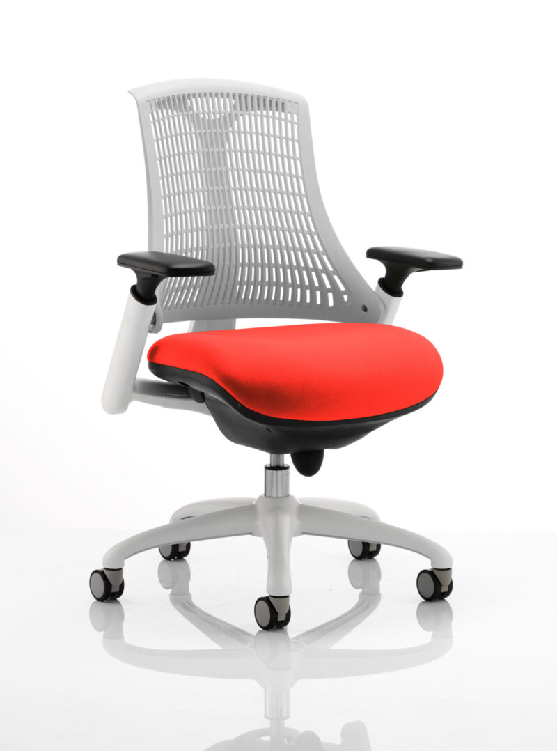 flex medium back white frame task operator office chair with arms