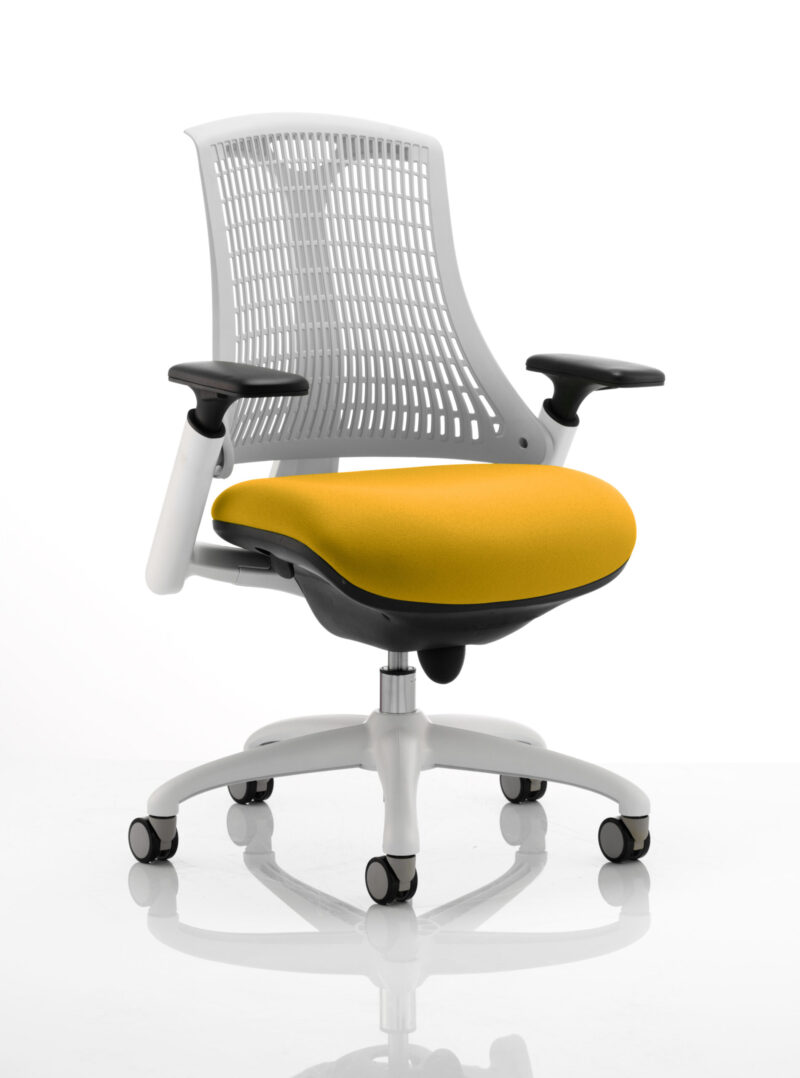 flex medium back white frame task operator office chair with arms