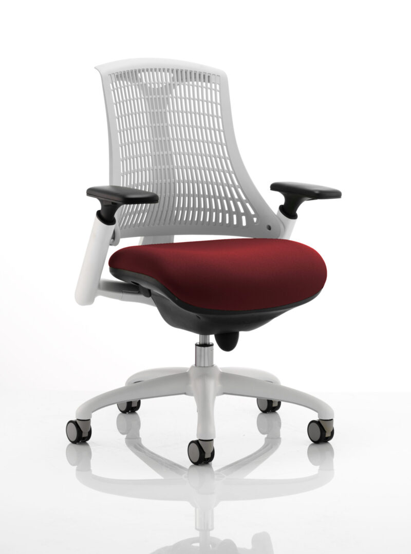 flex medium back white frame task operator office chair with arms