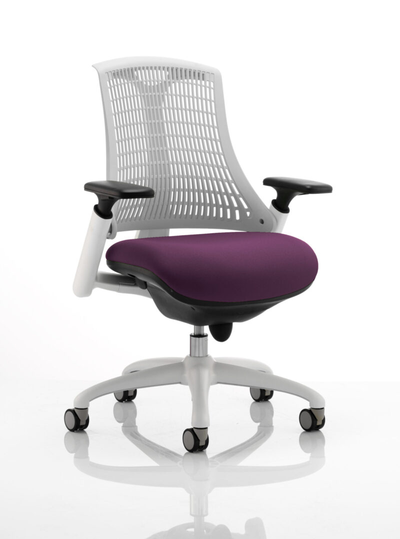 flex medium back white frame task operator office chair with arms