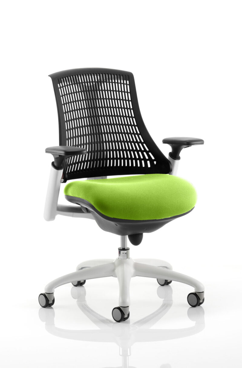 flex medium back white frame task operator office chair with arms