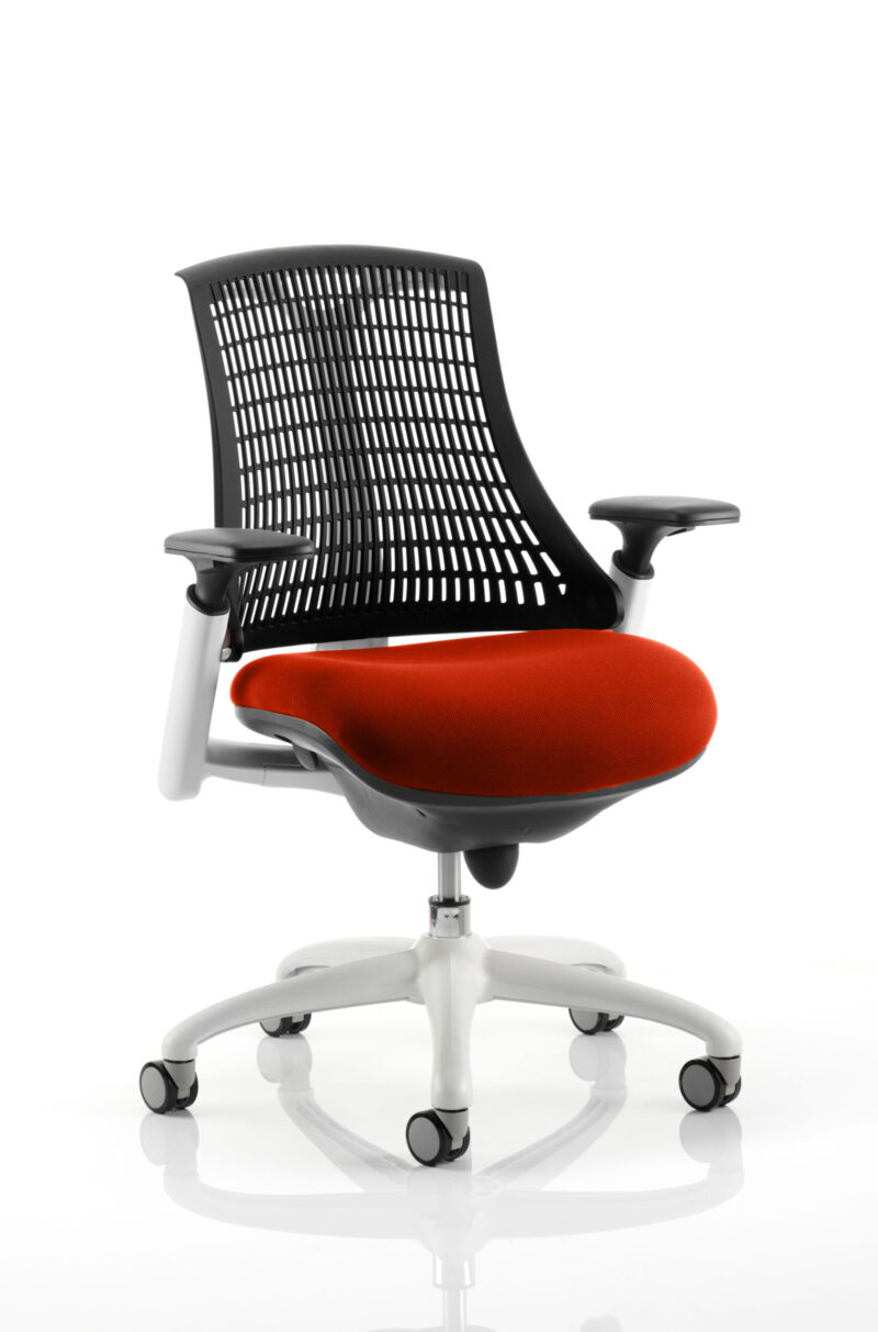 flex medium back white frame task operator office chair with arms