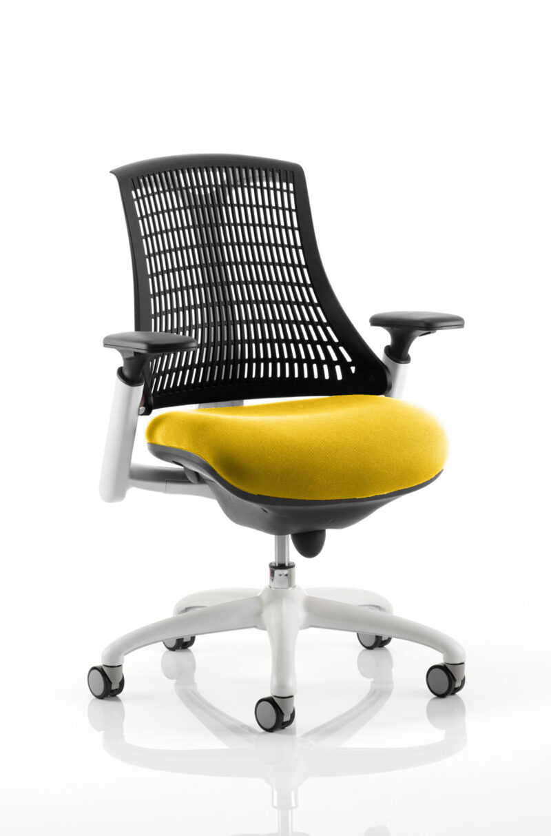 flex medium back white frame task operator office chair with arms