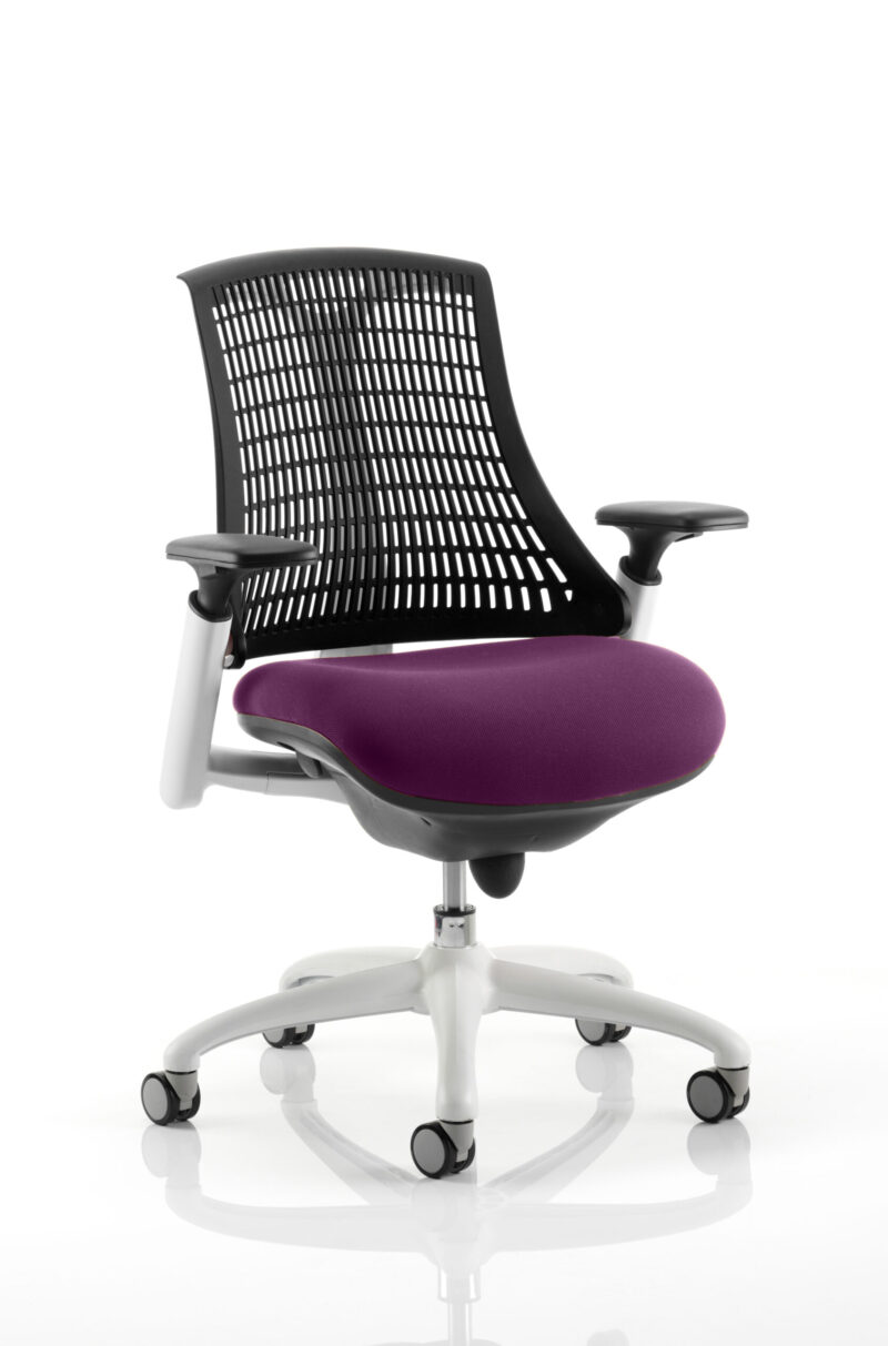 flex medium back white frame task operator office chair with arms
