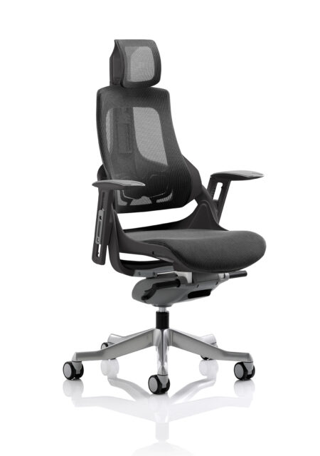 zure high back black shell executive office chair with arms