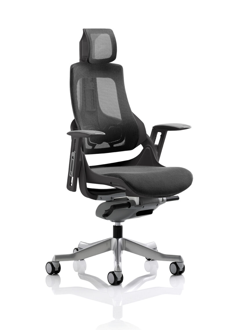 zure high back black shell executive office chair with arms