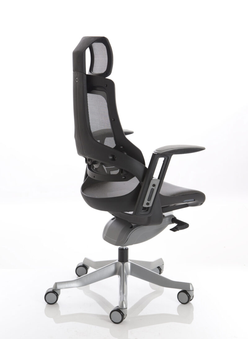 zure high back black shell executive office chair with arms