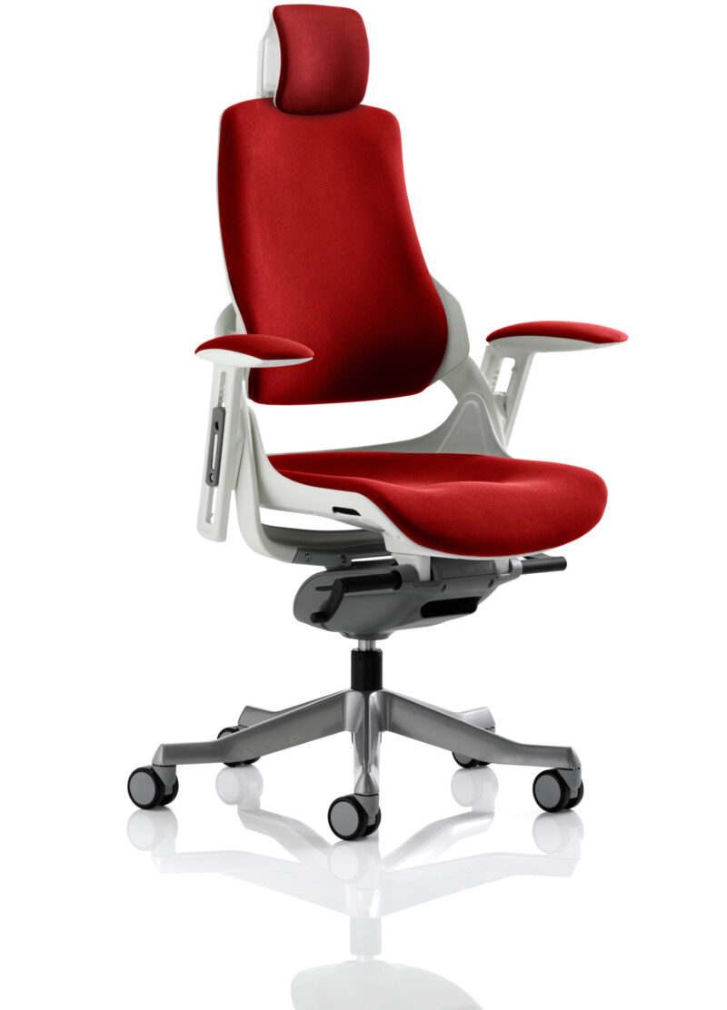zure high back white shell executive office chair with arms