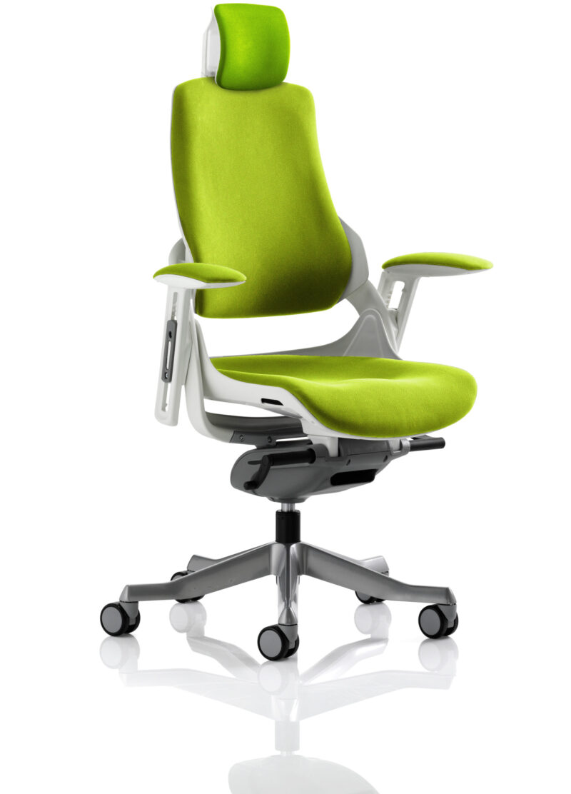 zure high back white shell executive office chair with arms