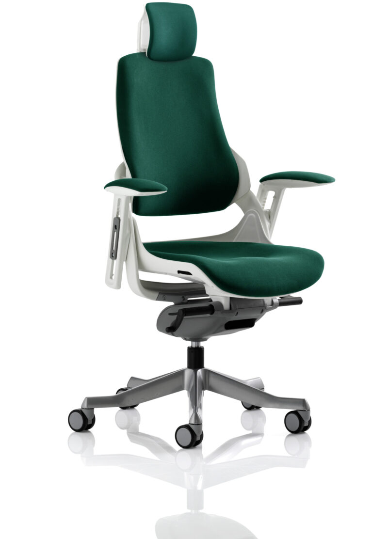 zure high back white shell executive office chair with arms