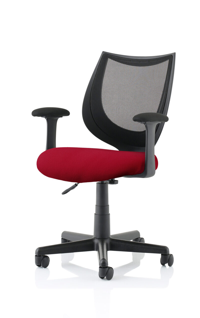 camden medium back black mesh task operator office chair with arms