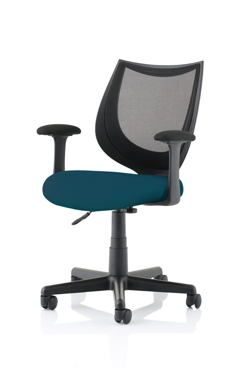 camden medium back black mesh task operator office chair with arms