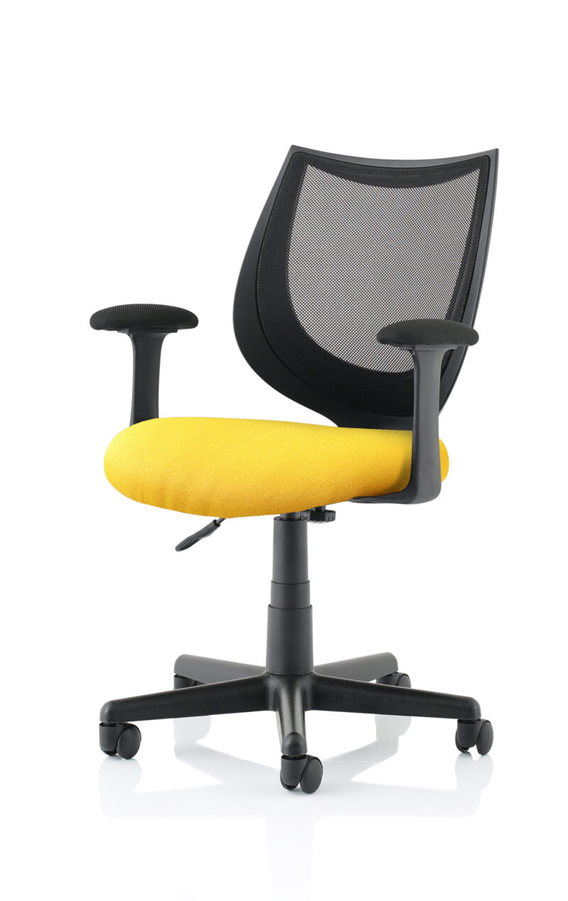 camden medium back black mesh task operator office chair with arms