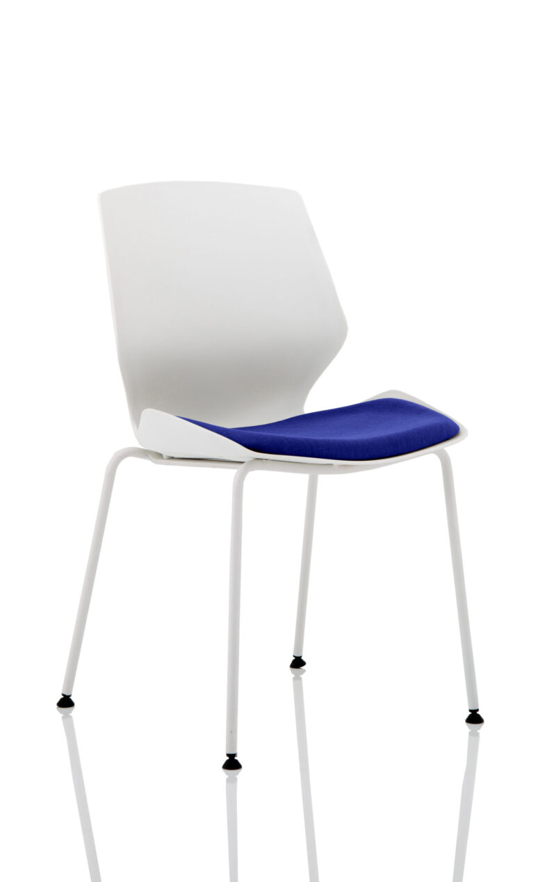 florence white frame fabric seat visitor chair