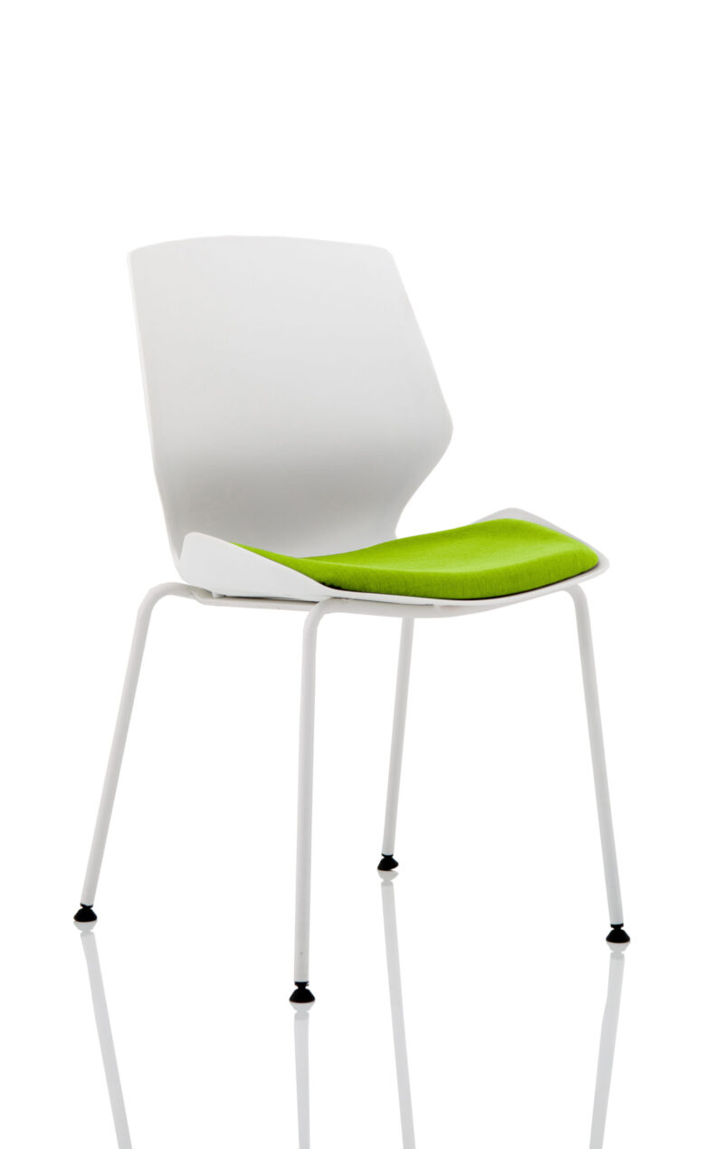 florence white frame fabric seat visitor chair