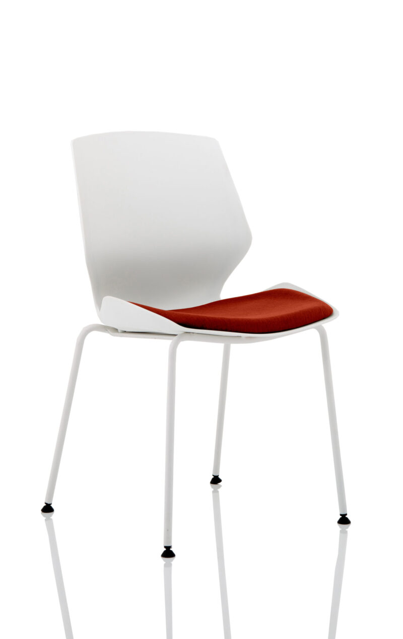 florence white frame fabric seat visitor chair