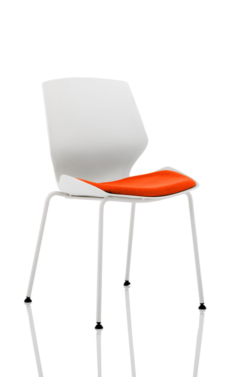 florence white frame fabric seat visitor chair