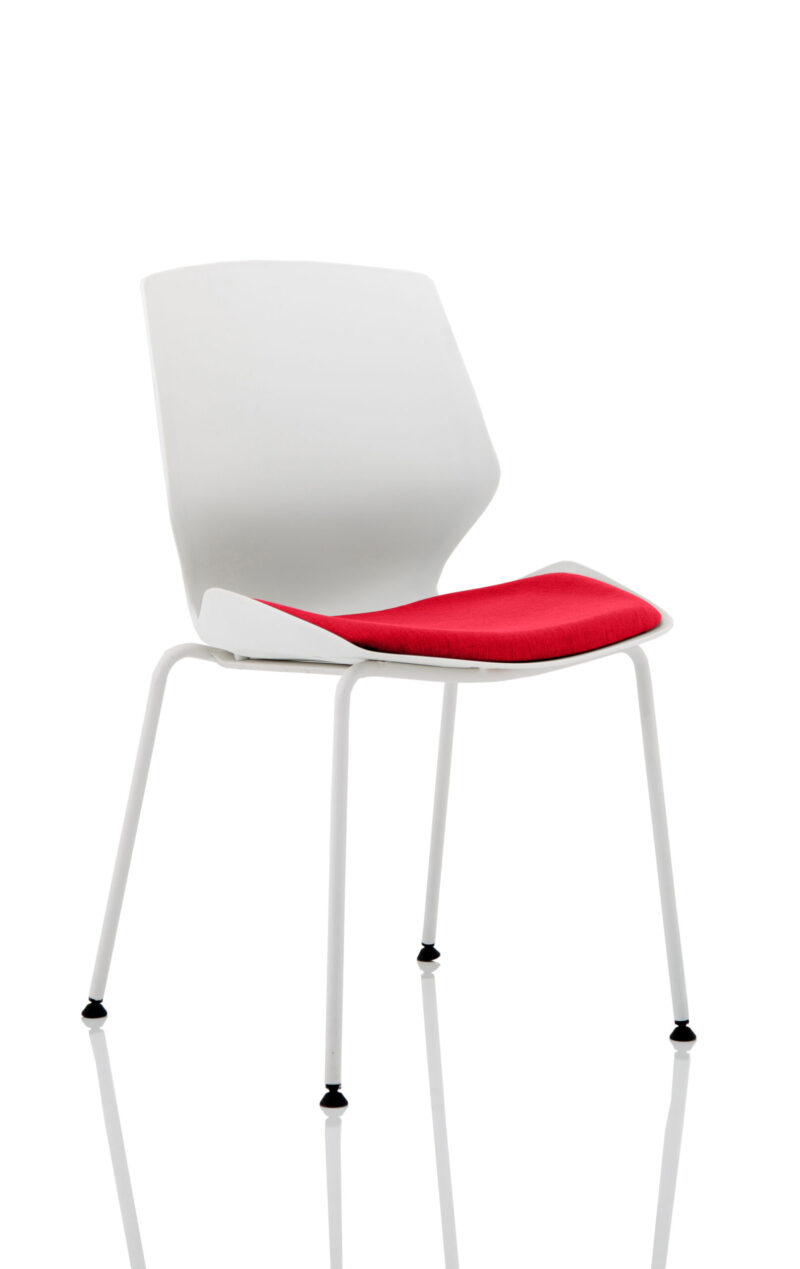 florence white frame fabric seat visitor chair