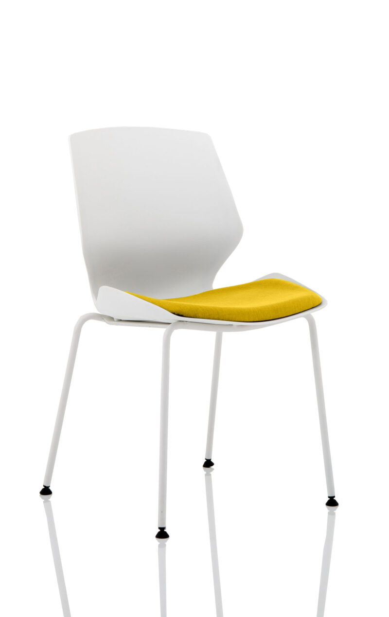 florence white frame fabric seat visitor chair