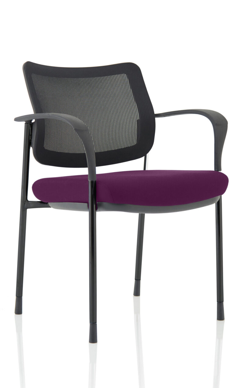 brunswick deluxe medium back stacking visitor office chair with arms
