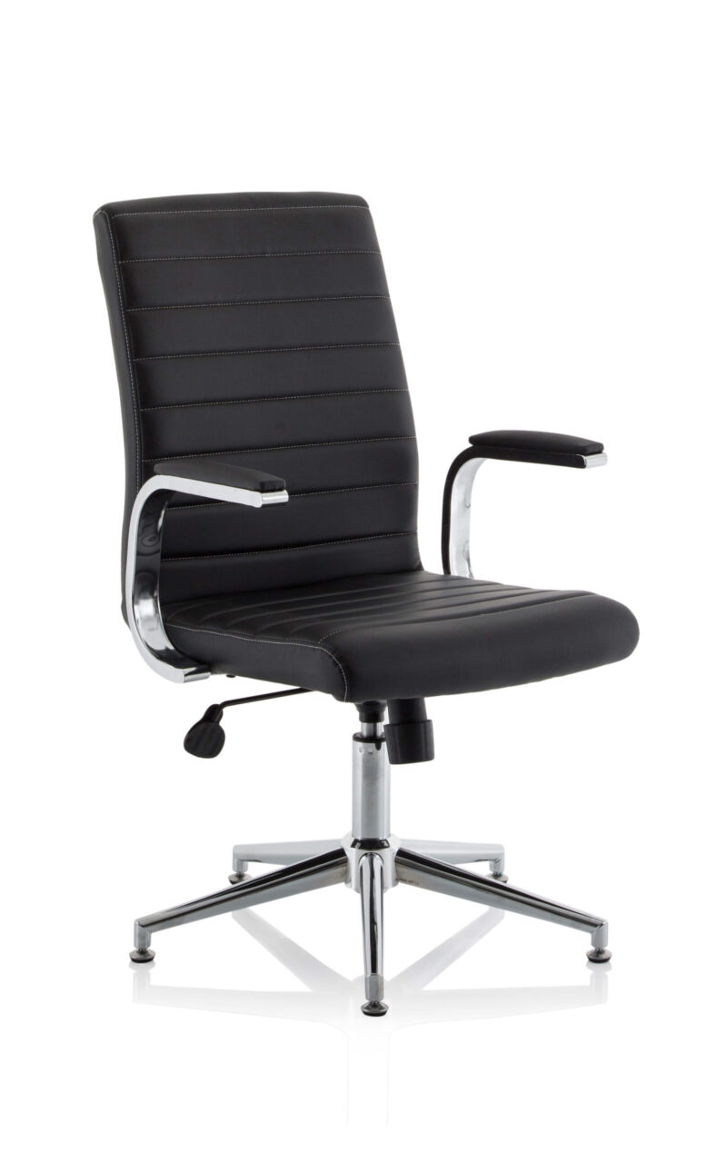 ezra medium back leather executive office chair with arms