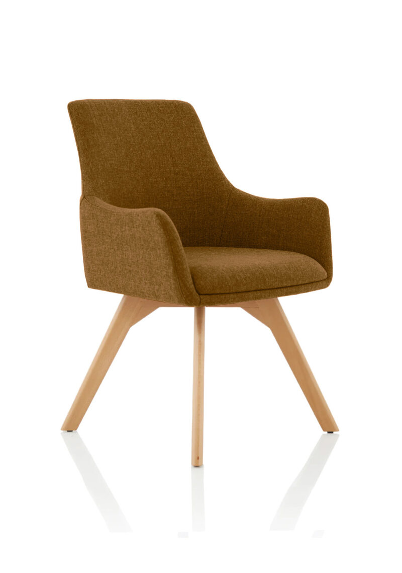 carmen grey fabric wooden leg visitor chair