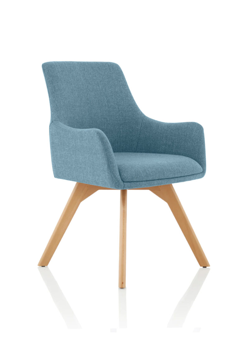 carmen grey fabric wooden leg visitor chair