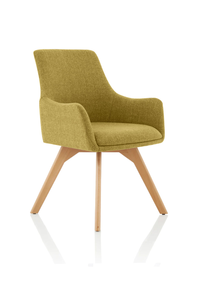carmen grey fabric wooden leg visitor chair