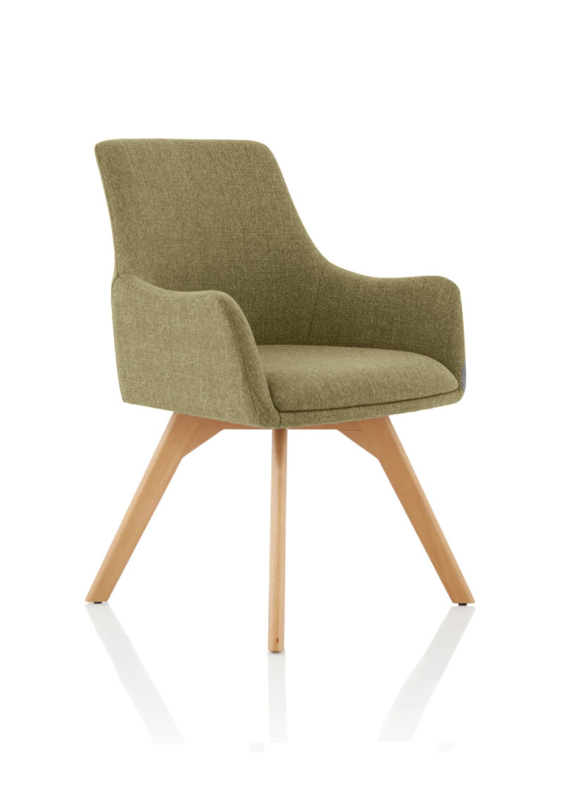 carmen grey fabric wooden leg visitor chair
