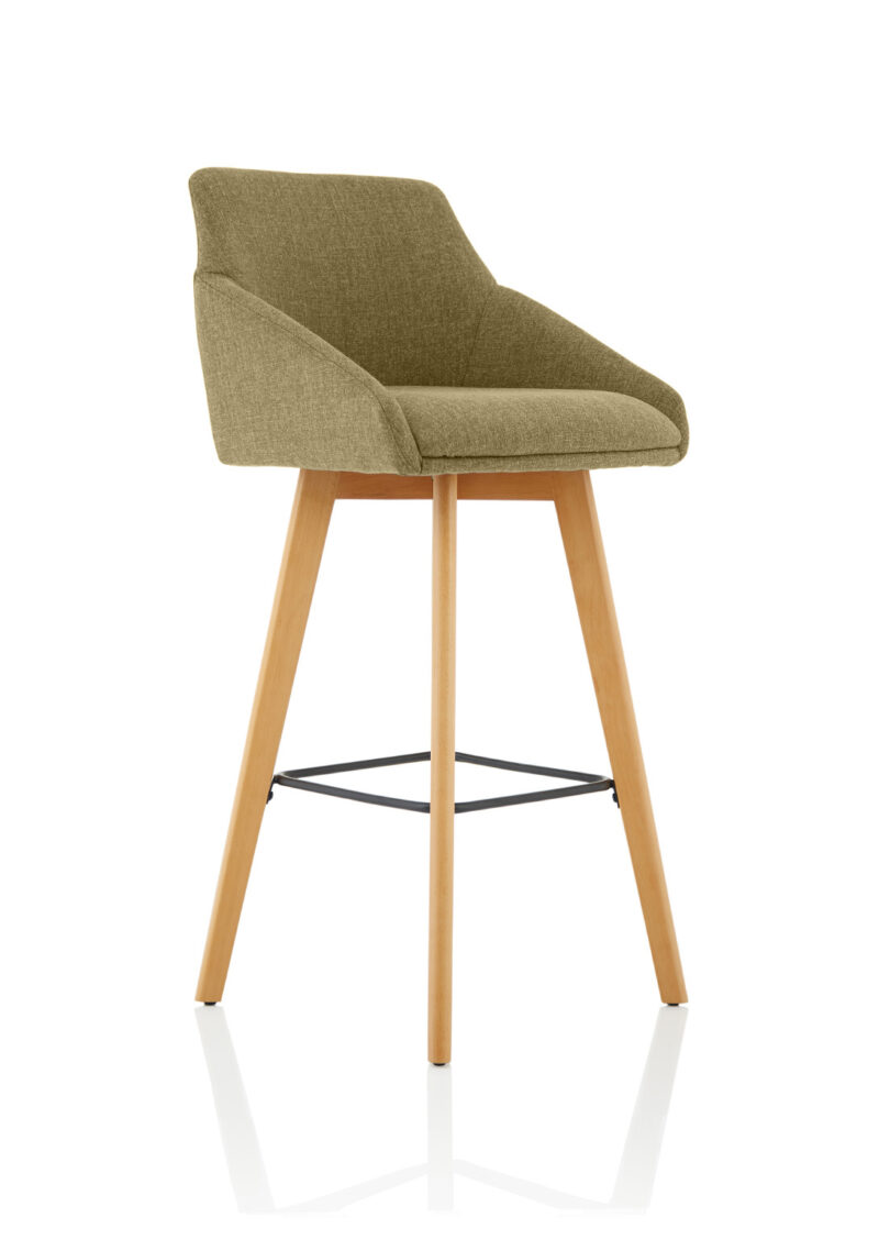 carmen grey fabric wooden leg high stool chair