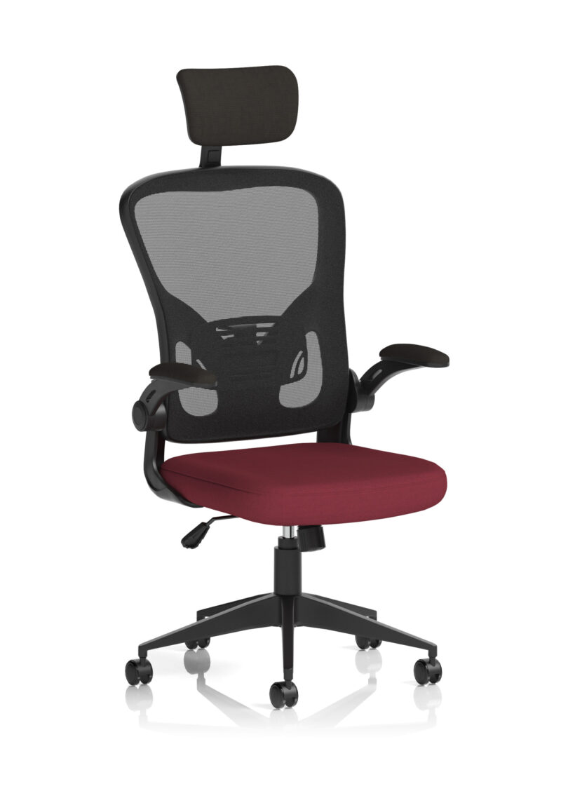 ace executive mesh chair with folding arms