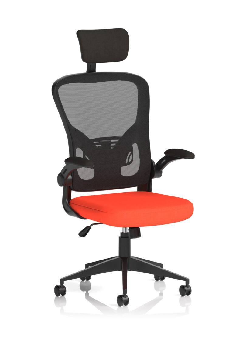 ace executive mesh chair with folding arms