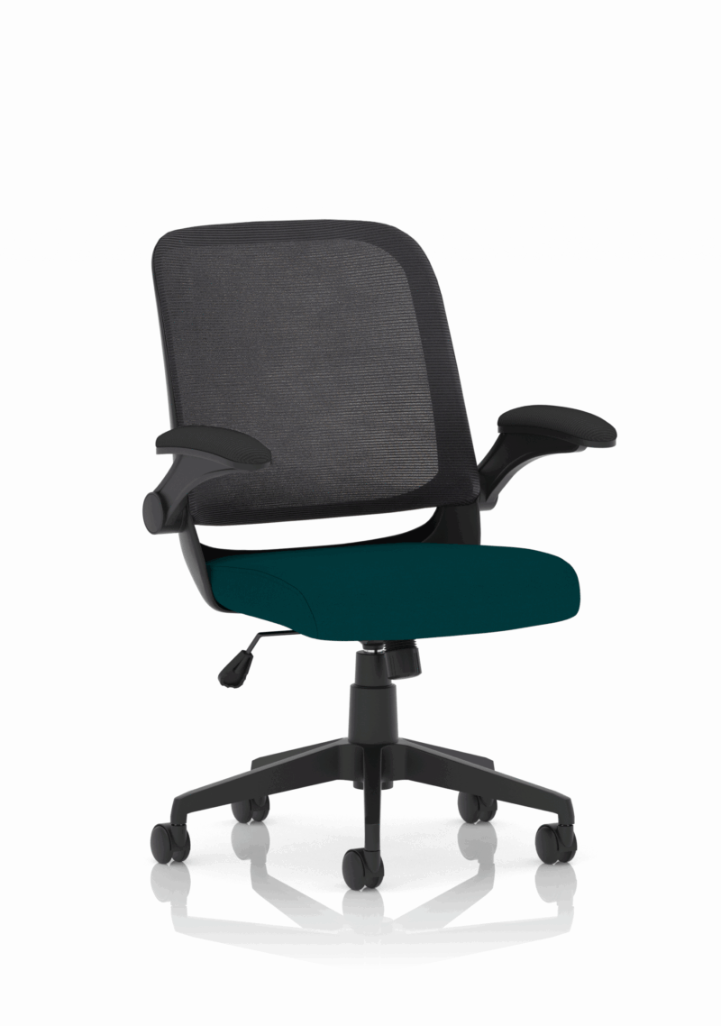 crew task operator mesh chair with folding arms