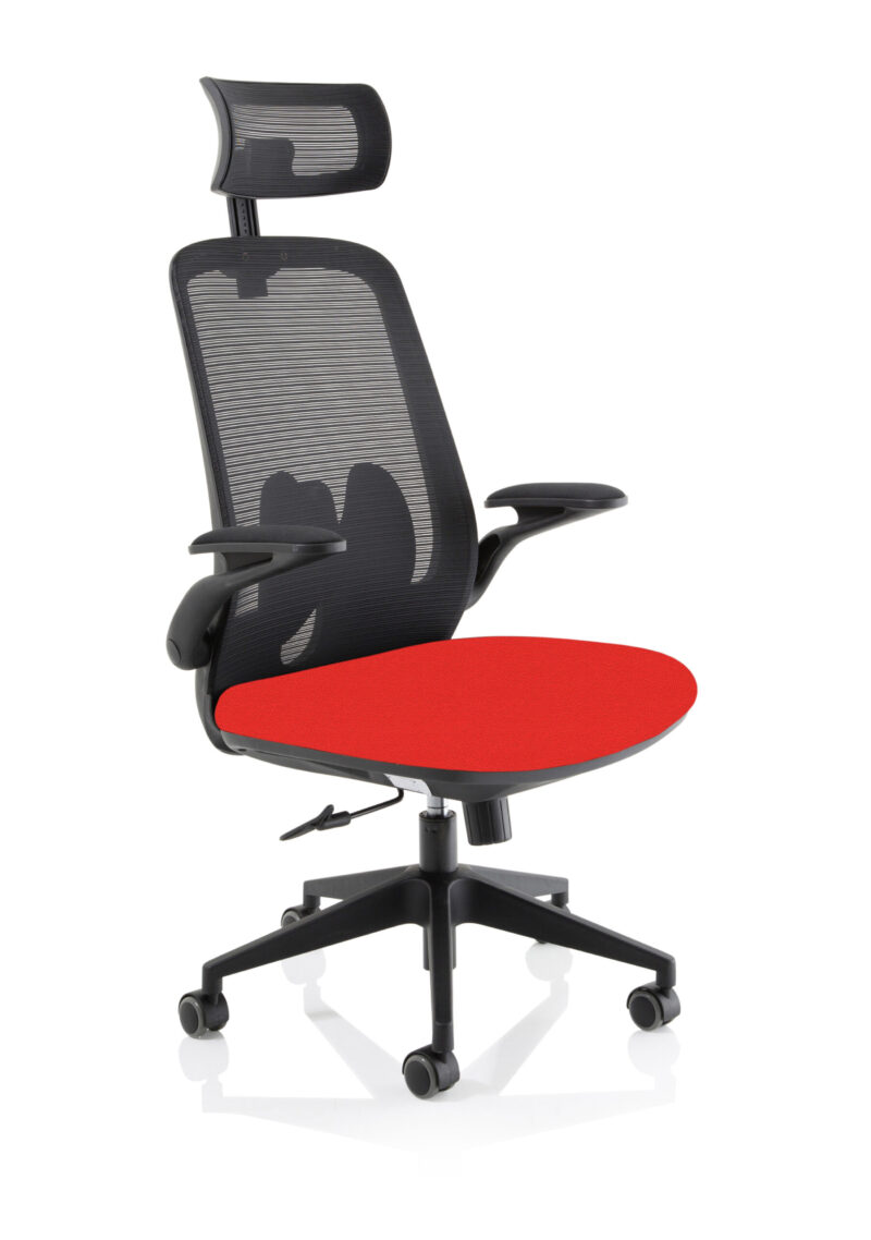 sigma executive mesh chair with folding arms