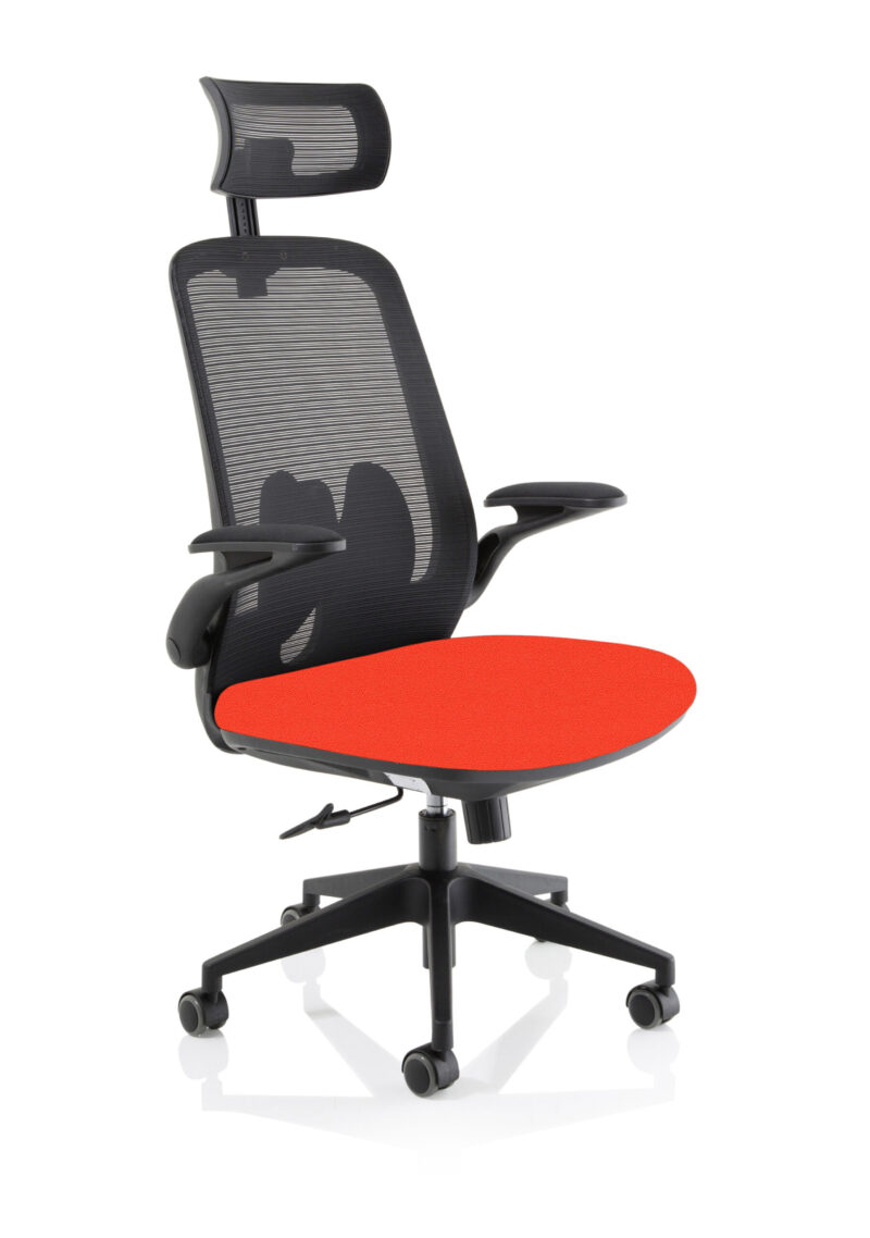 sigma executive mesh chair with folding arms