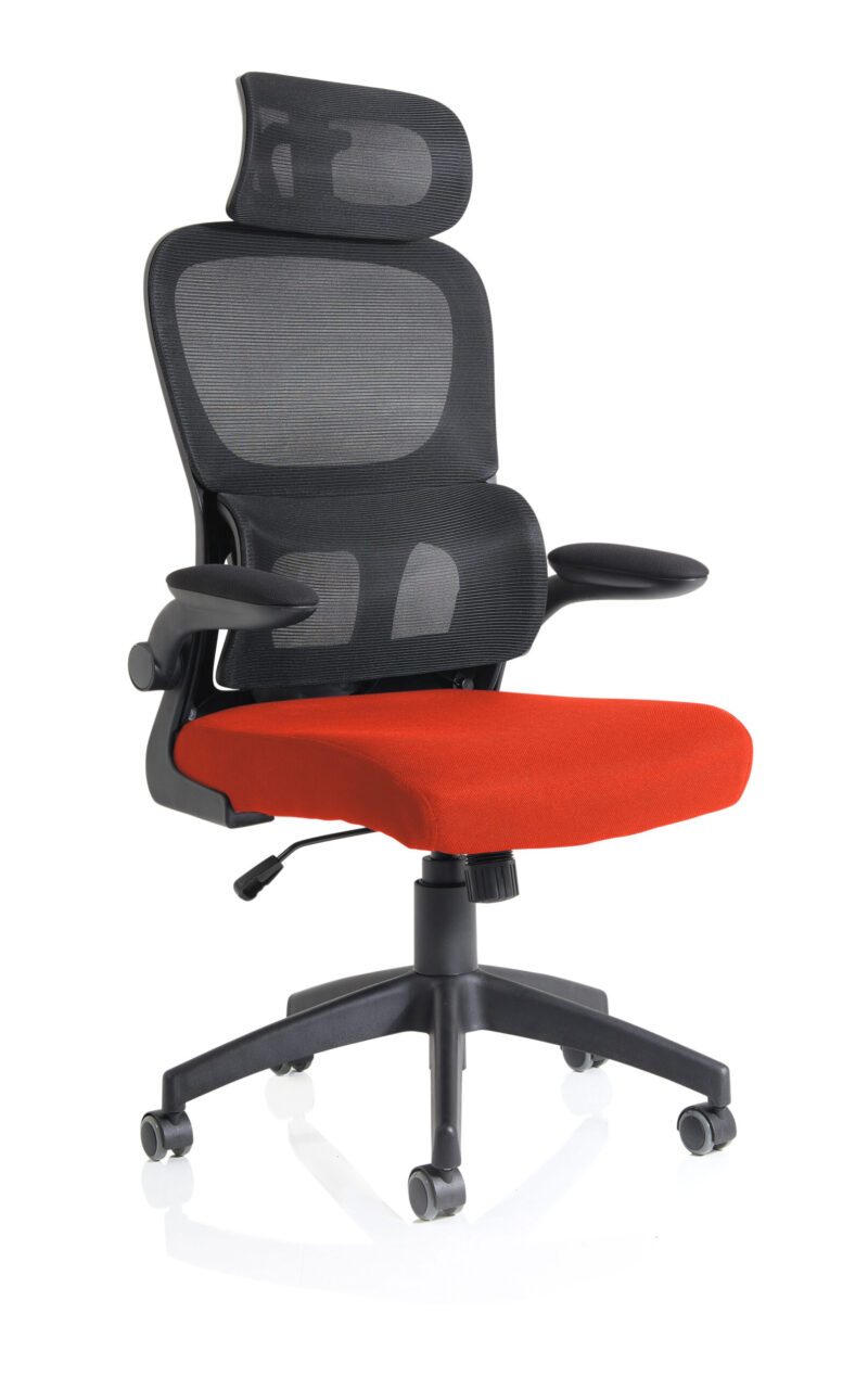 iris task operator mesh back fabric seat with headrest