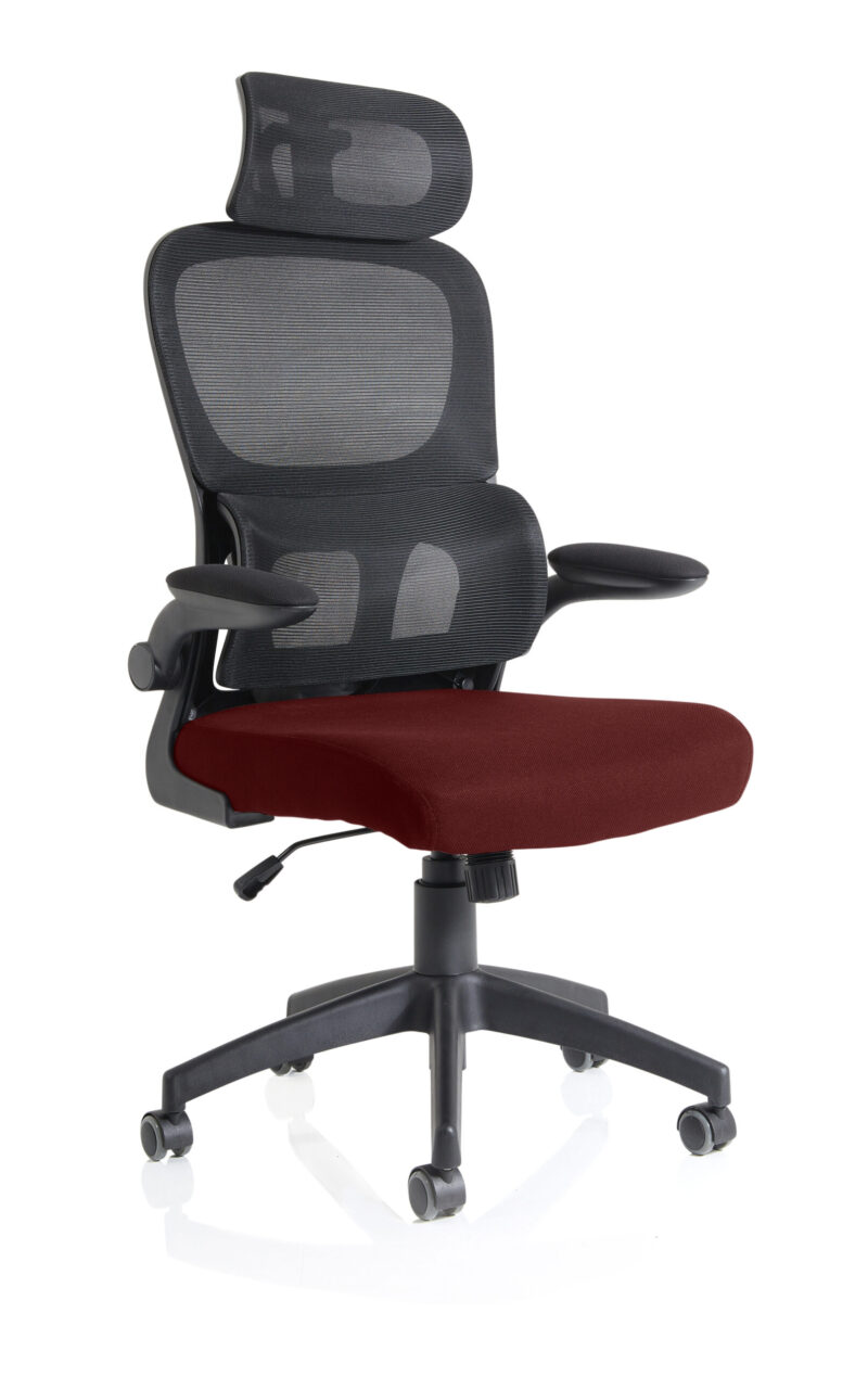 iris task operator mesh back fabric seat with headrest