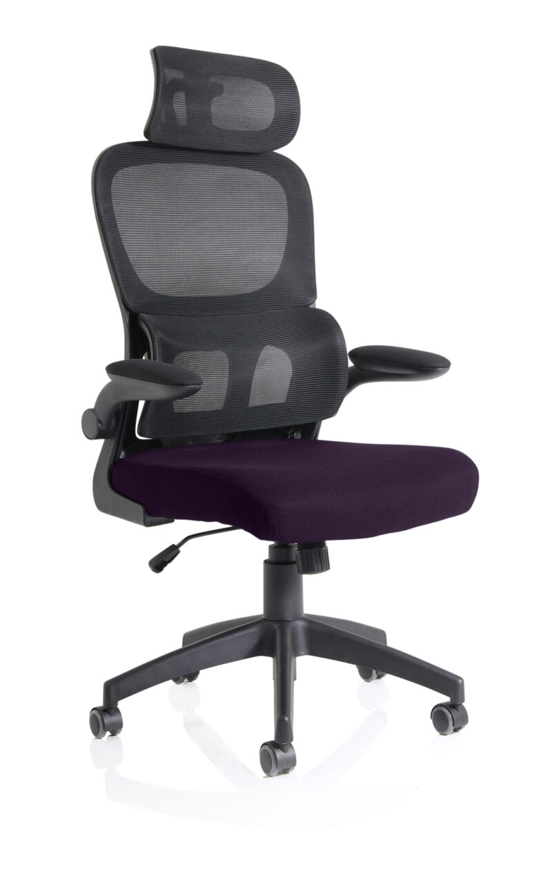 iris task operator mesh back fabric seat with headrest