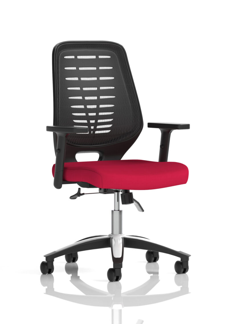 relay medium mesh back task operator office chair with arms