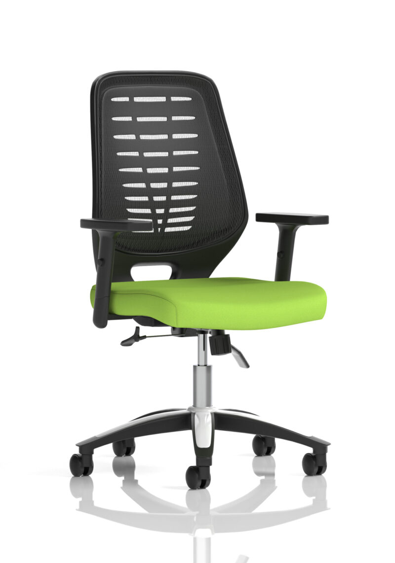 relay medium mesh back task operator office chair with arms