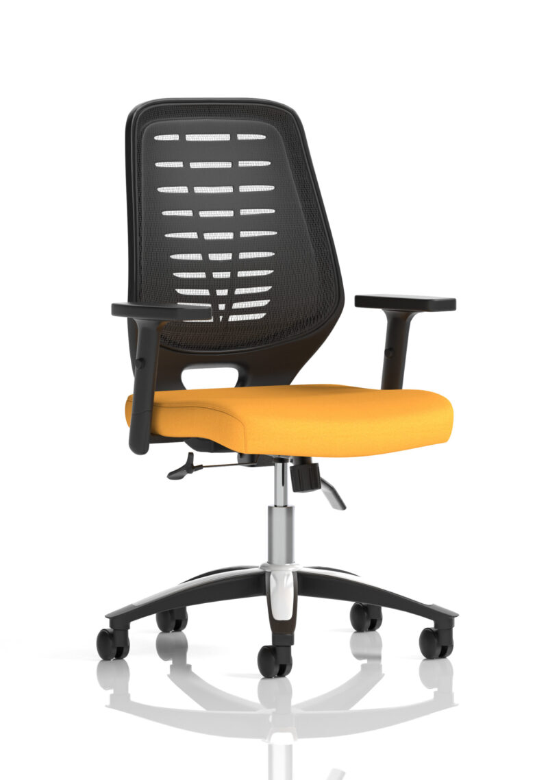 relay medium mesh back task operator office chair with arms