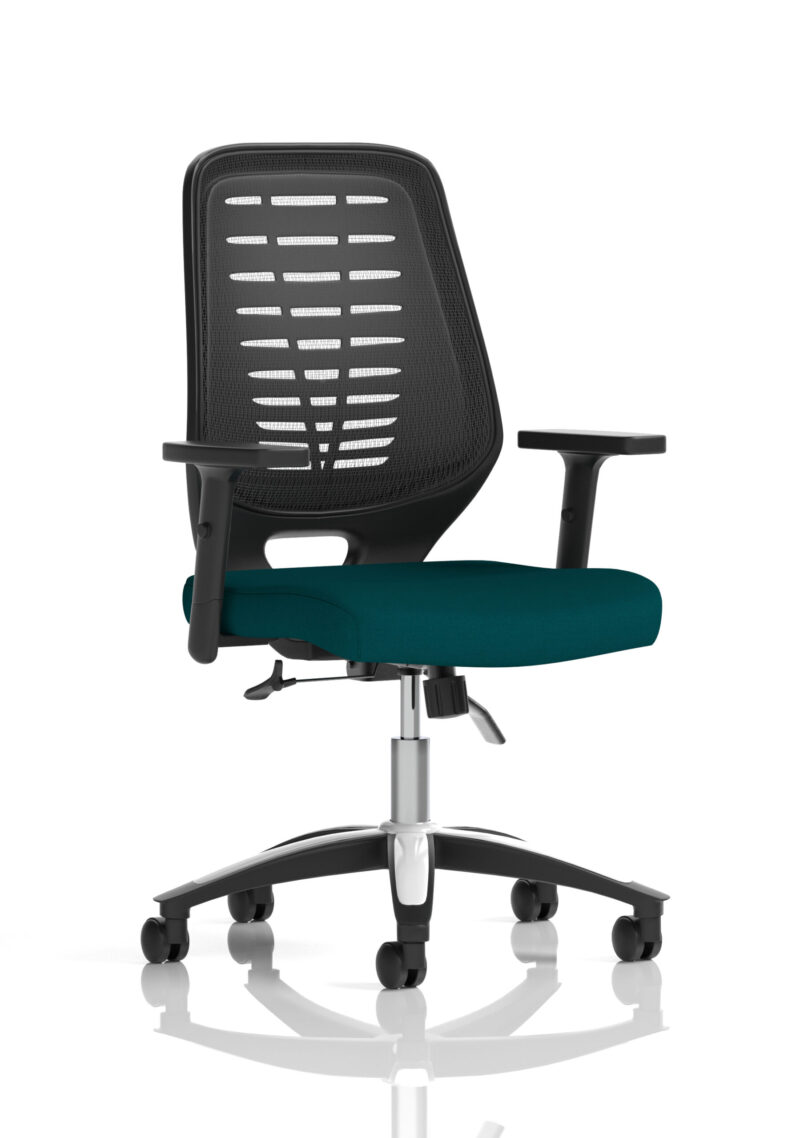relay medium mesh back task operator office chair with arms