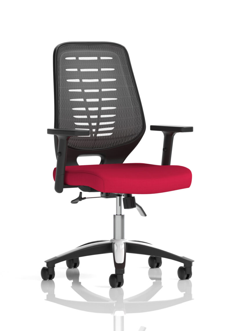relay medium mesh back task operator office chair with arms