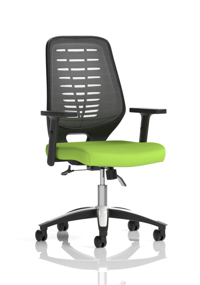 relay medium mesh back task operator office chair with arms