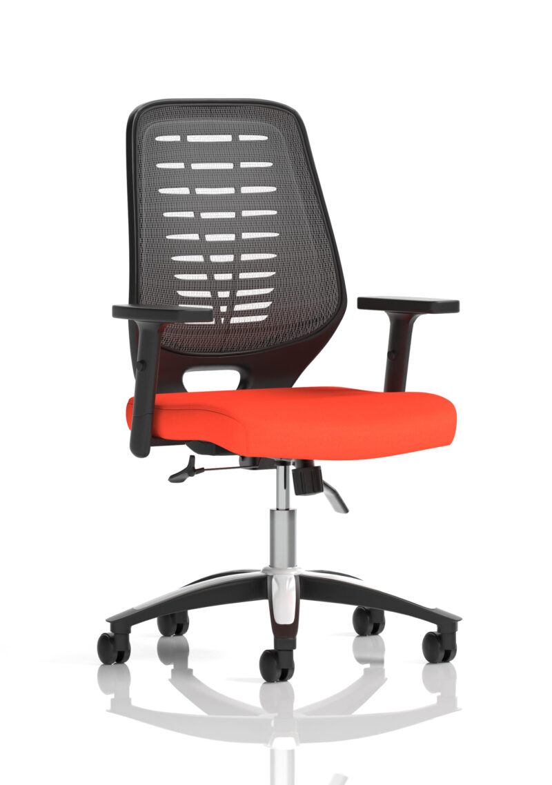 relay medium mesh back task operator office chair with arms
