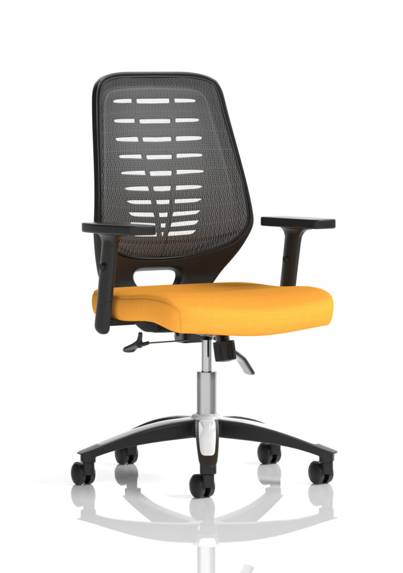 relay medium mesh back task operator office chair with arms