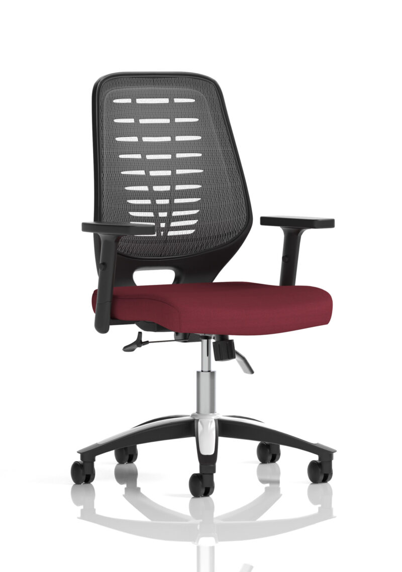 relay medium mesh back task operator office chair with arms