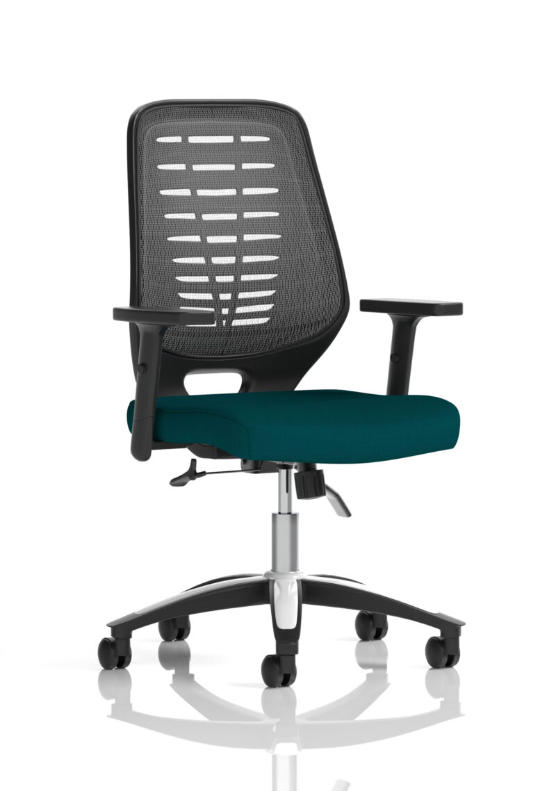 relay medium mesh back task operator office chair with arms