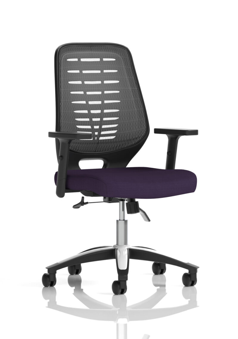 relay medium mesh back task operator office chair with arms
