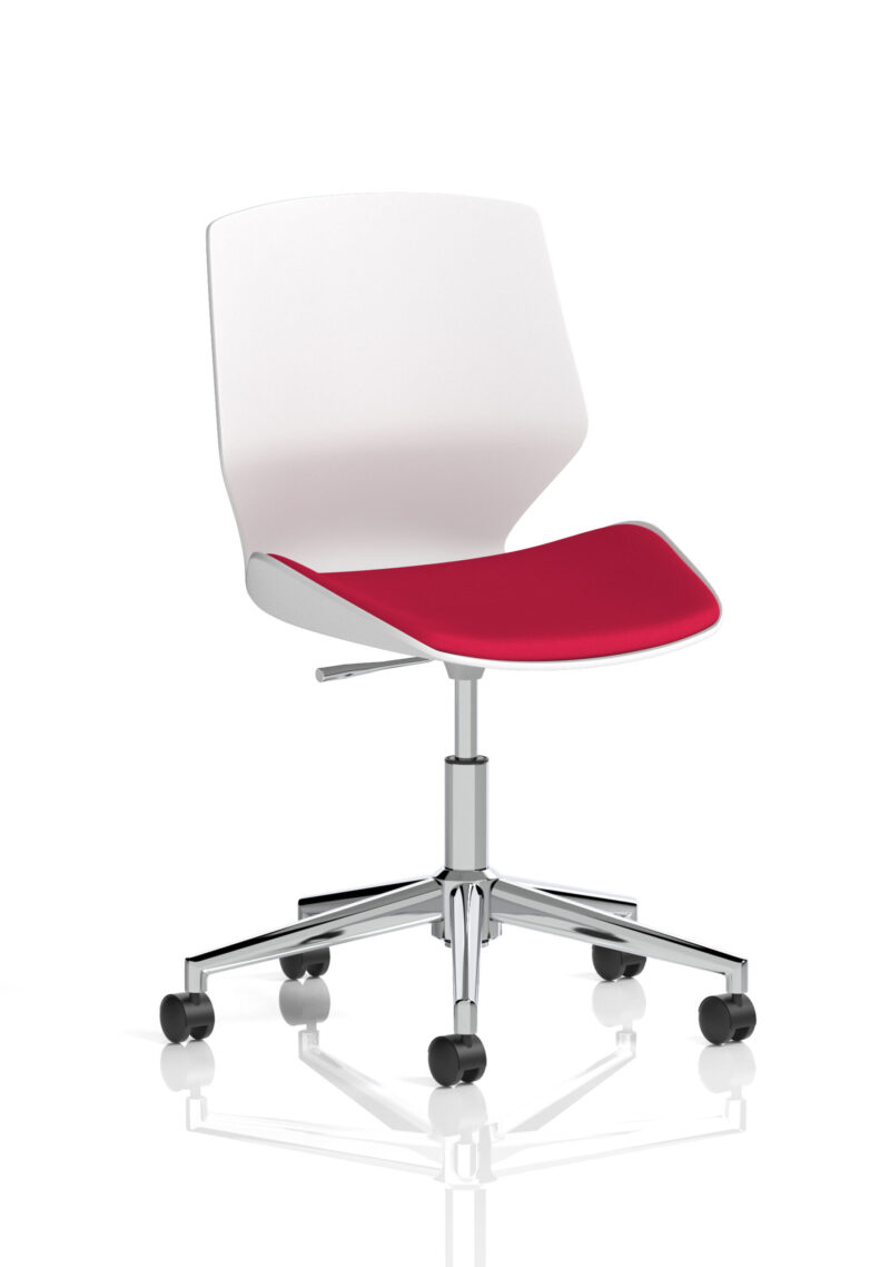 florence 5 star base white frame fabric visitor chair
